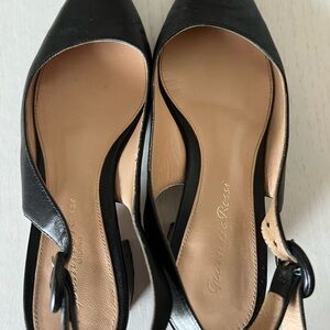 Gianvito Rossi Black Slingback Heels
